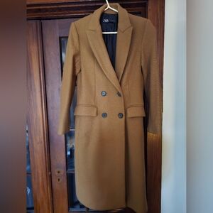 Zara | Double Breasted Wool Blend Coat